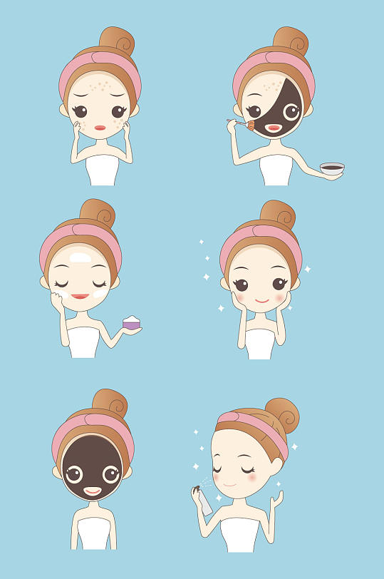 美容女孩敷面膜人物