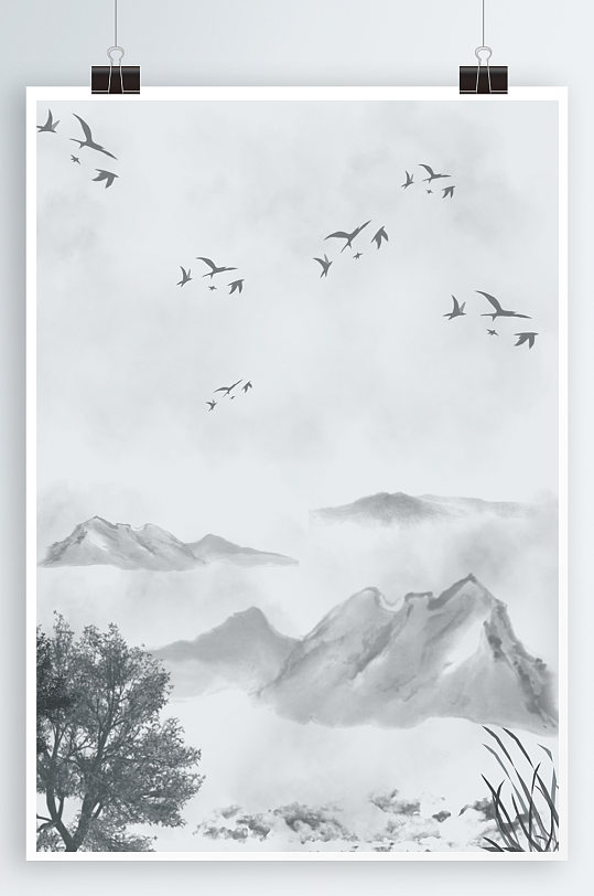 中式古典山水背景