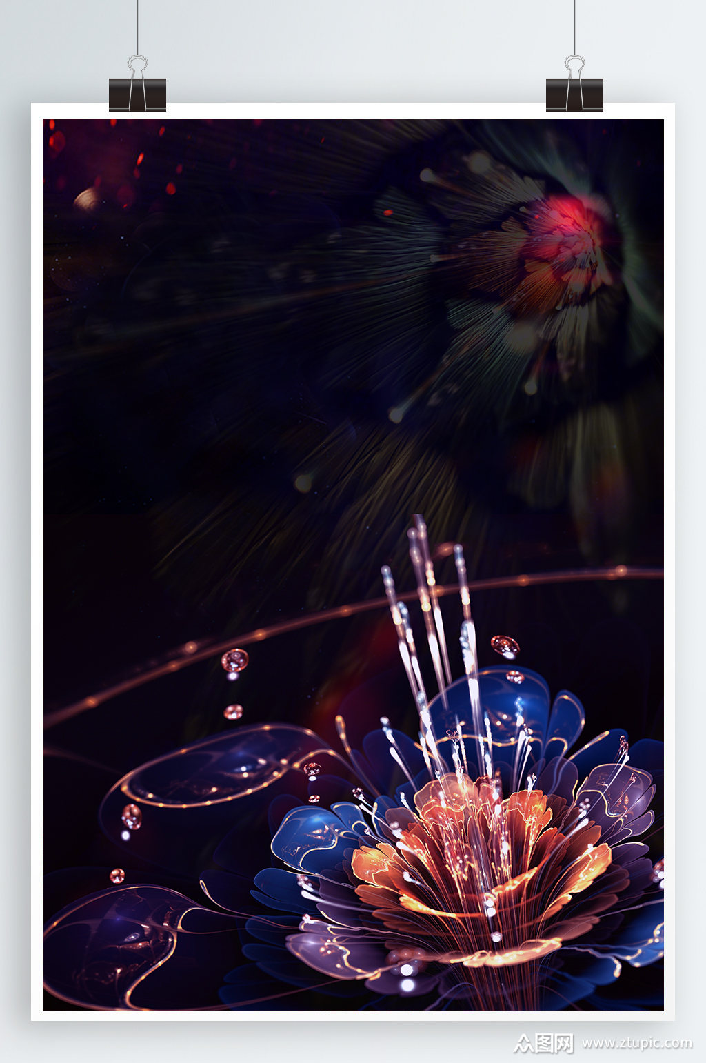 绽放的花卉房地产海报背景