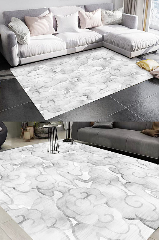 地毯图案简约灰色地毯-众图网