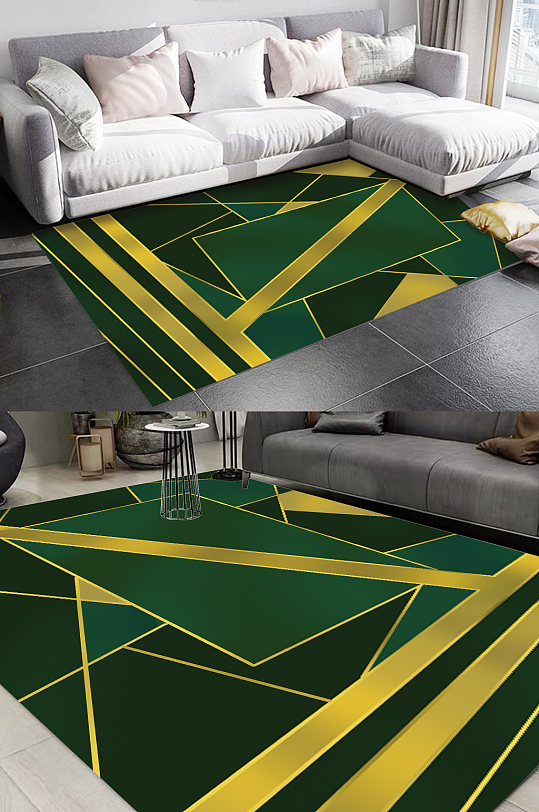 几何地毯图案客厅地毯-众图网
