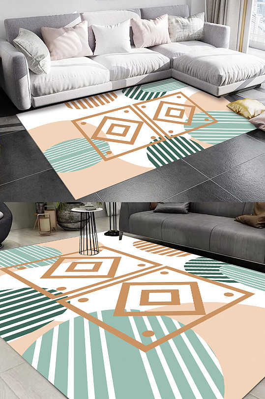 客厅地毯新中式地毯-众图网