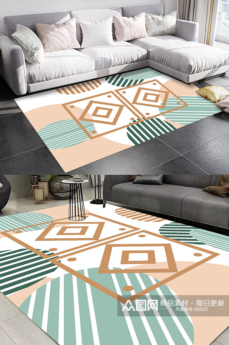 客厅地毯新中式地毯素材