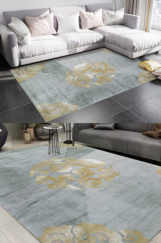 金箔花卉地毯客厅地毯