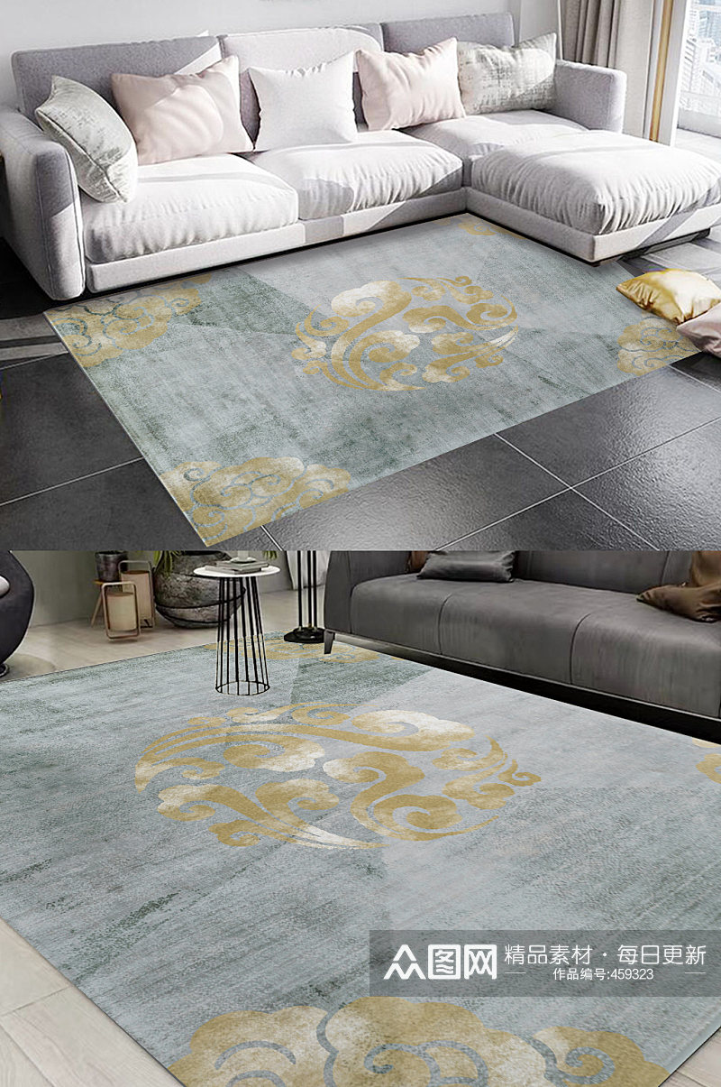 金箔花卉地毯客厅地毯素材