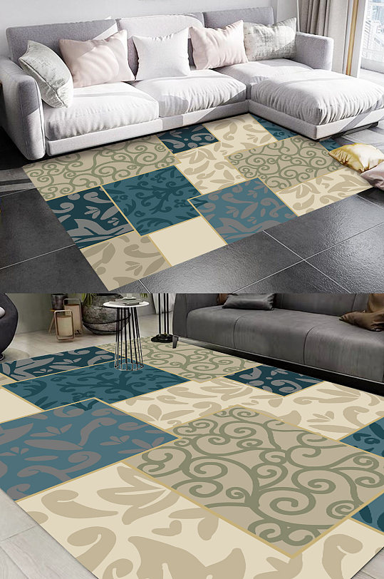 几何地毯北欧地毯图案-众图网