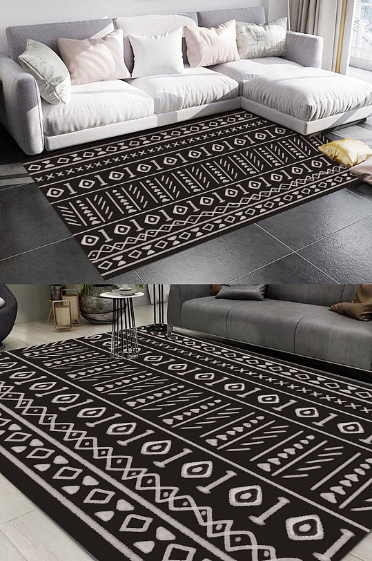 民族风地毯几何地毯-众图网