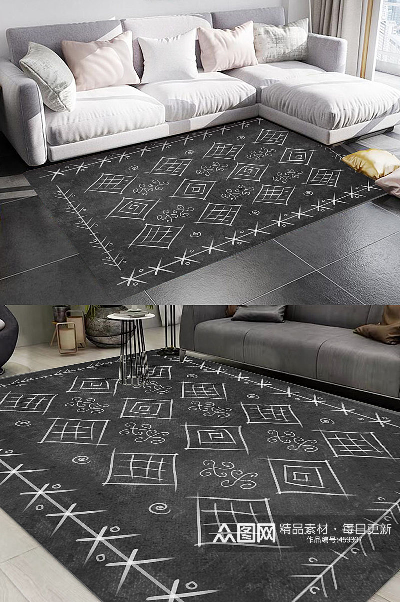 高级灰地毯欧式地毯图案素材