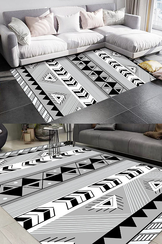 地毯图案设计高级灰地毯-众图网