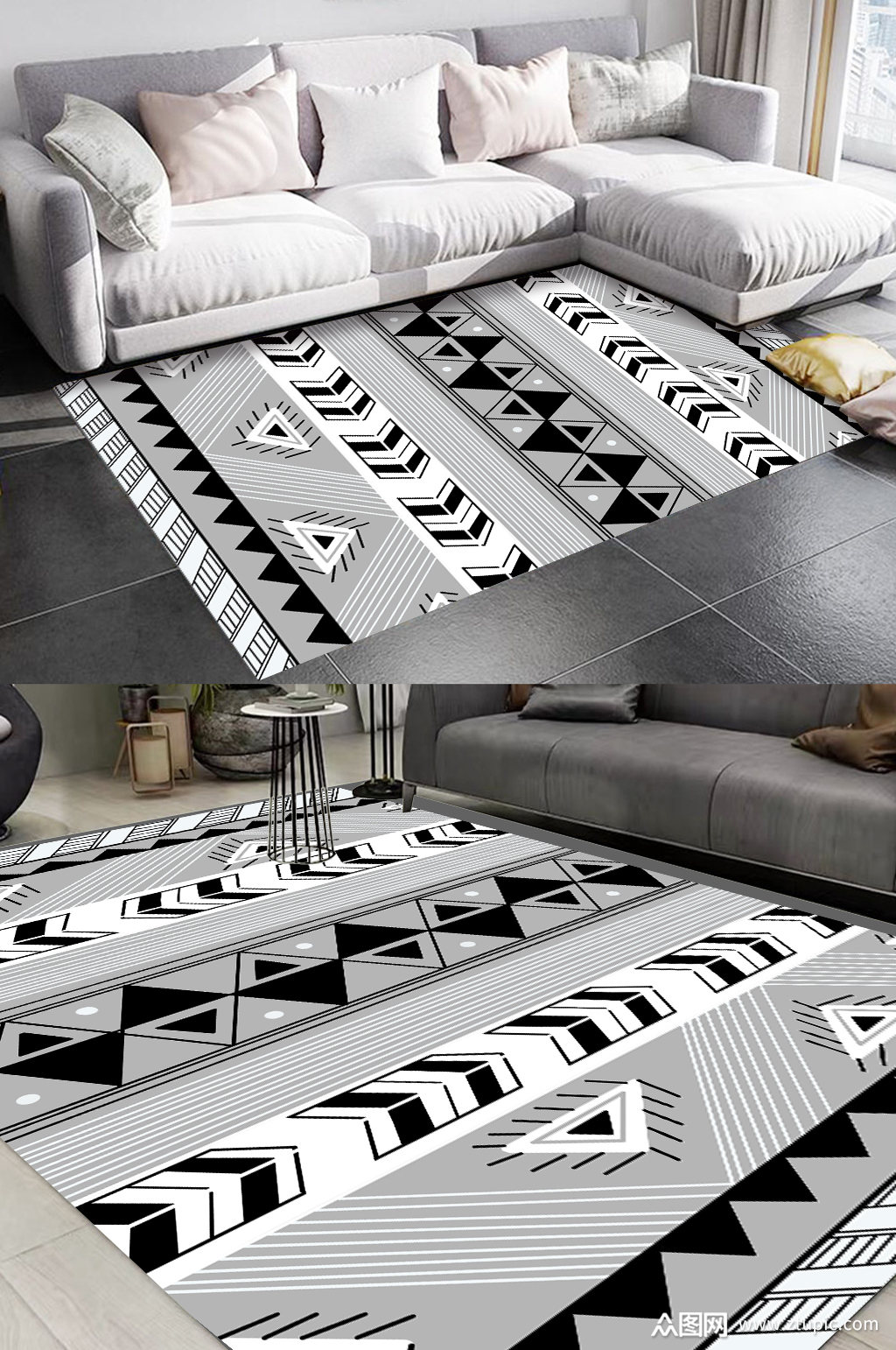 地毯图案设计高级灰地毯
