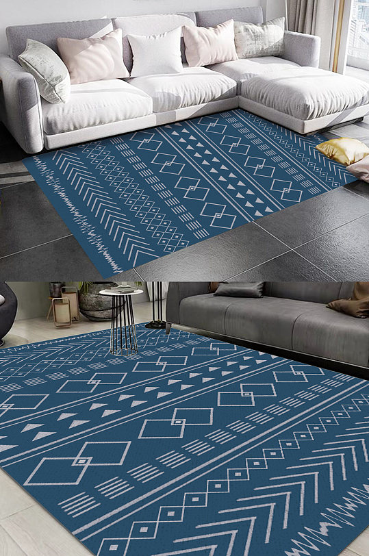 传统地毯图案菱形花纹地毯