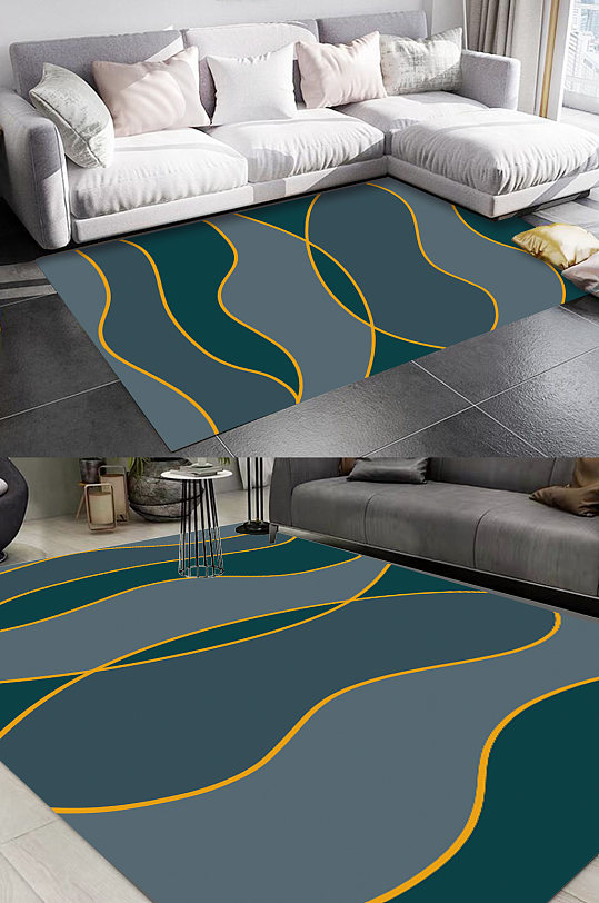 沙发地毯几何地毯图案-众图网