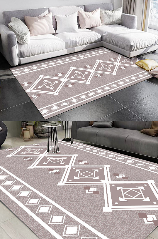 民族风地毯几何地毯-众图网