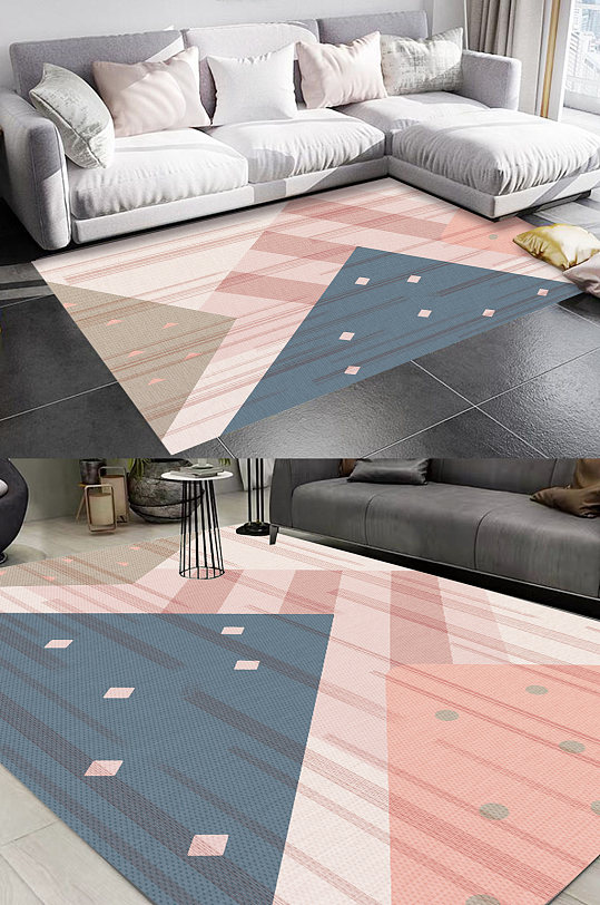 客厅地毯几何图案-众图网