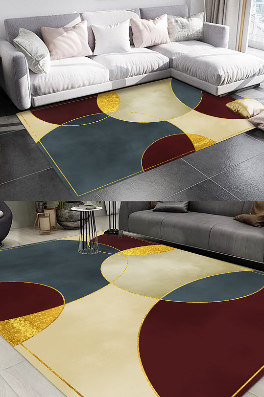 复古花纹欧式地毯-众图网