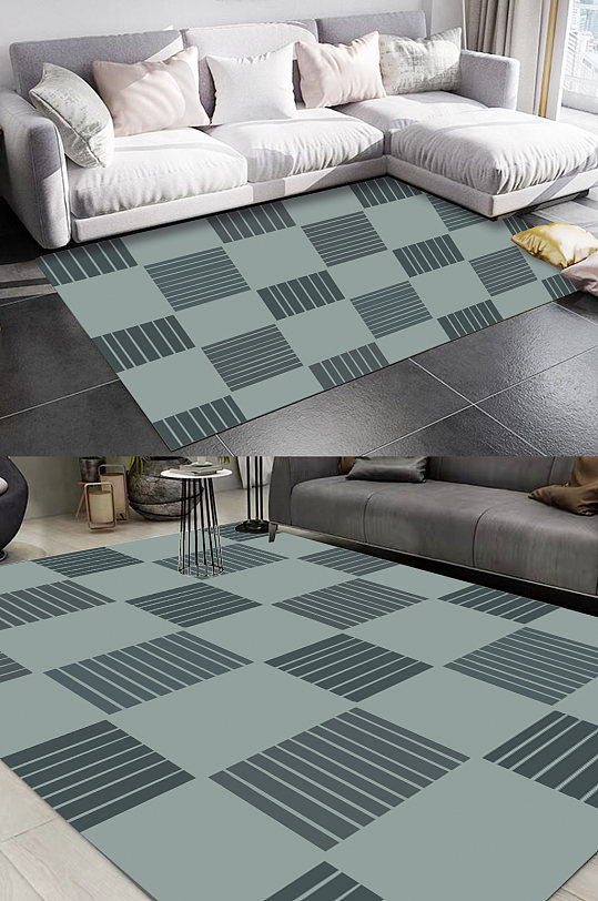 简约花纹客厅地毯-众图网