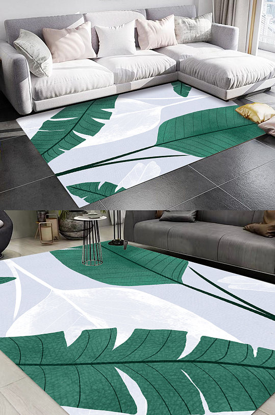 客厅地毯热带植物叶子-众图网