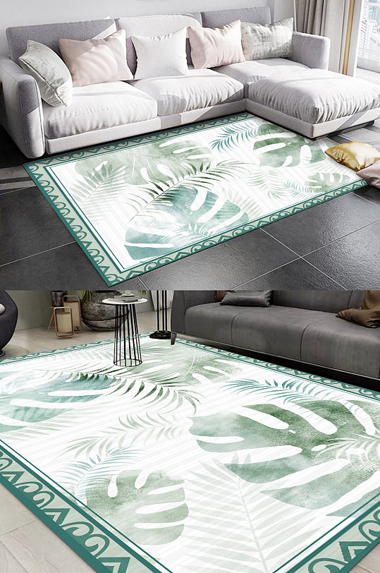 热带植物家居地毯-众图网