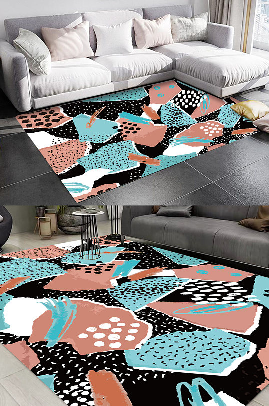 北欧简约地毯图案-众图网