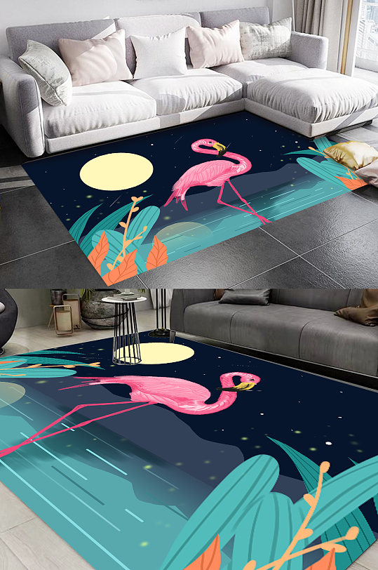 民族风花纹现代地毯图案-众图网