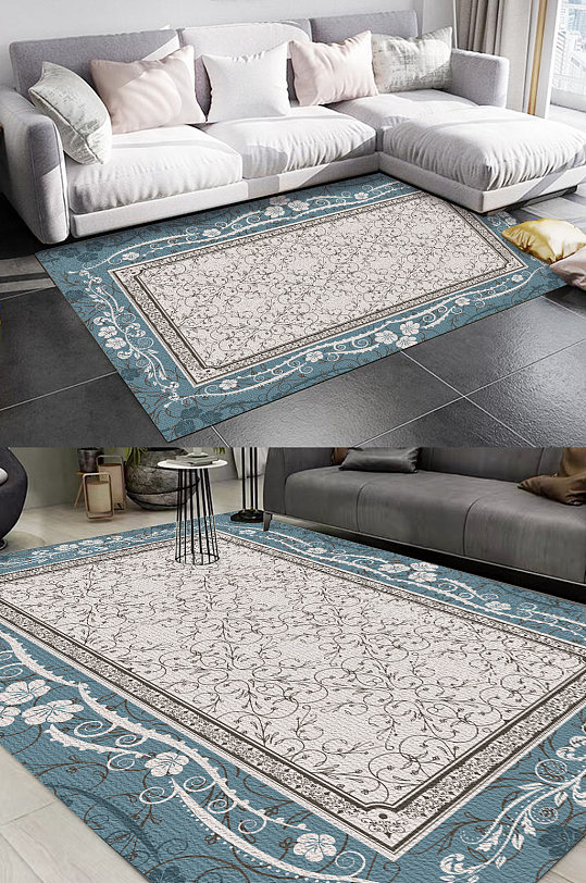 古典中式地毯国潮花纹-众图网