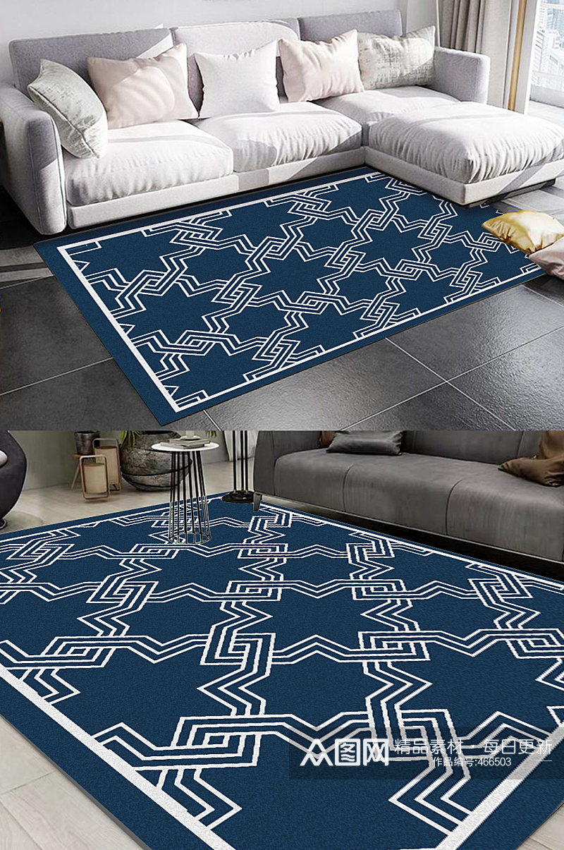 古典中式地毯国潮花纹素材