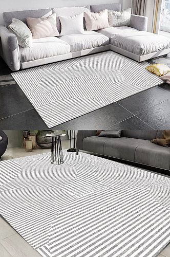 灰色条纹精品地毯