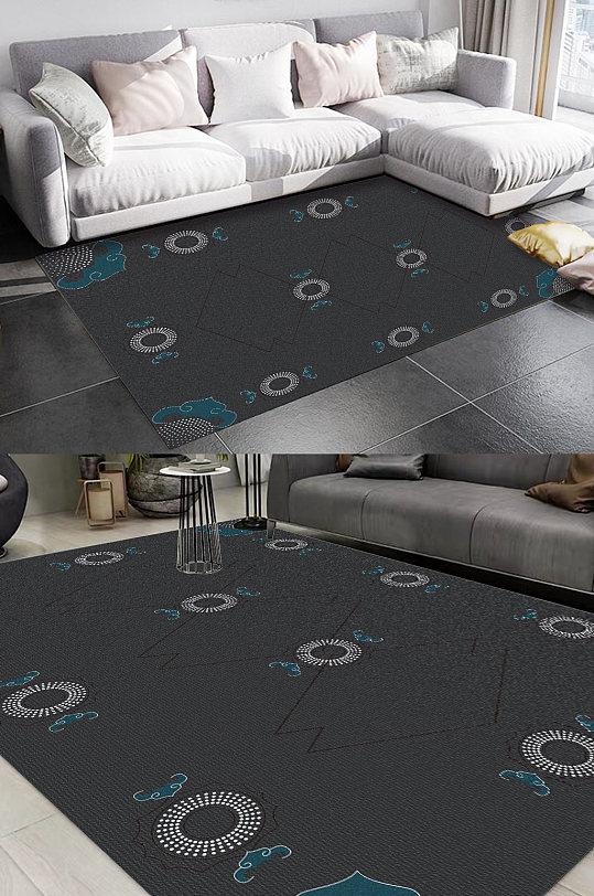 沙发地毯复古花纹图案-众图网