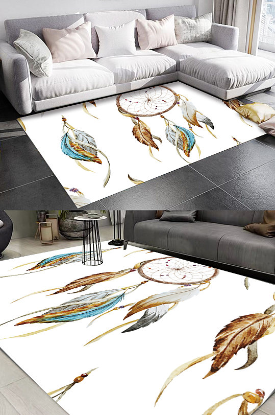 唯美羽毛地毯图案-众图网