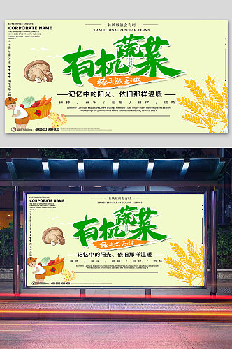 有机蔬菜宣传展板蔬菜海报