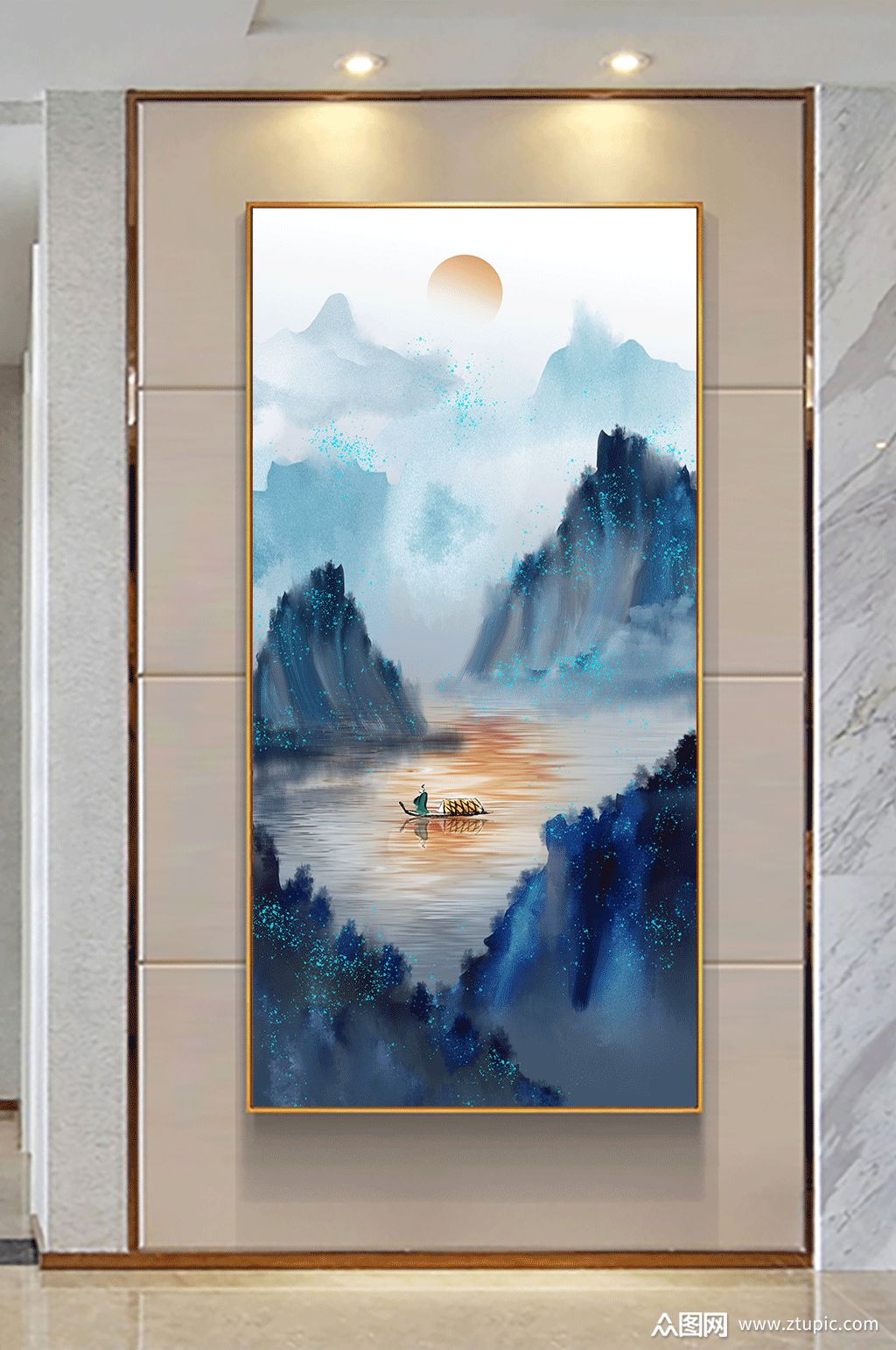 抽象山水玄关装饰画