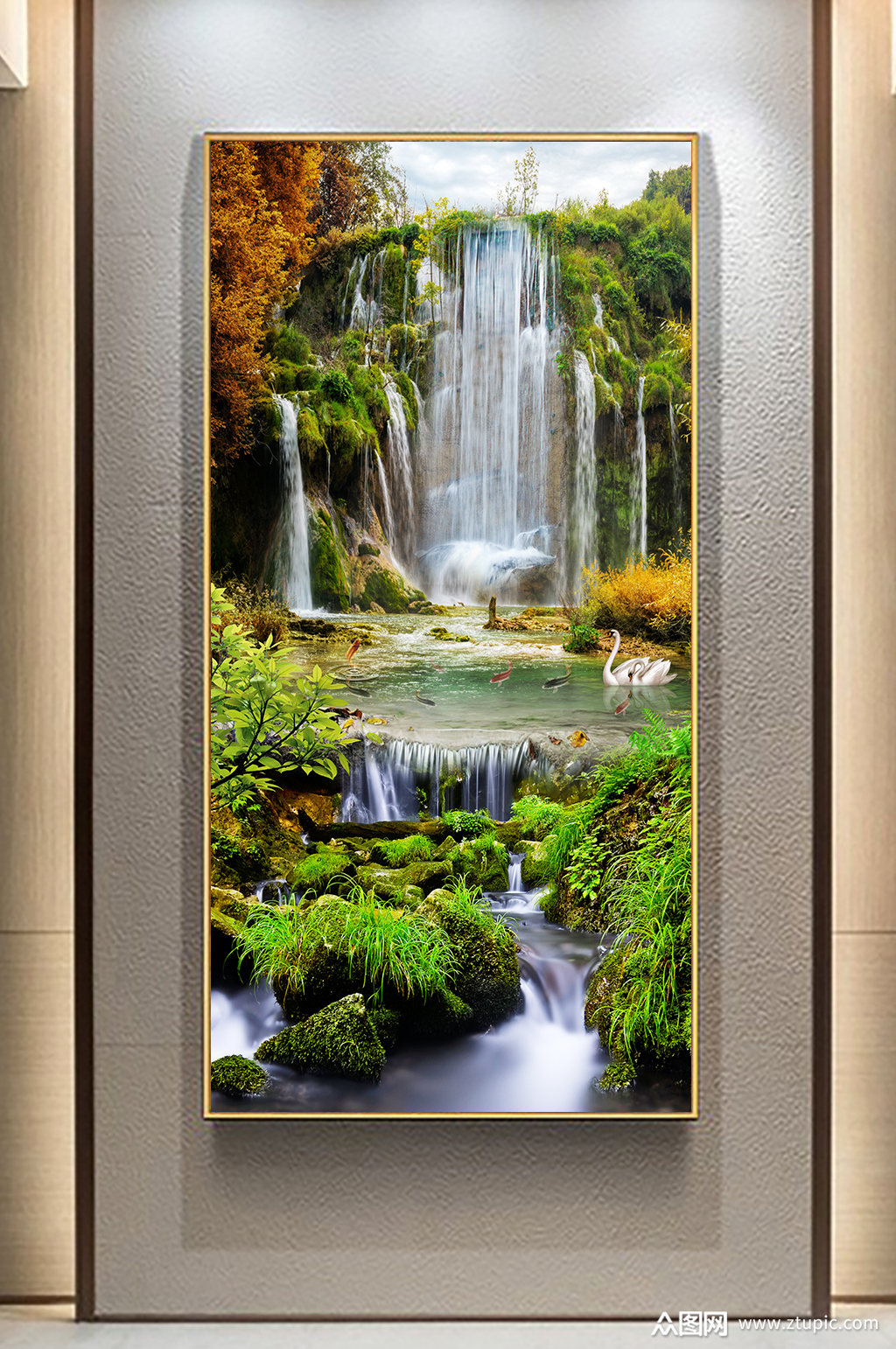 创意玄关画生财有道素材