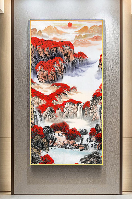 鸿运当头现代简约玄关财源滚滚走廊玄关画立即下载鸿运当头中式玄关画