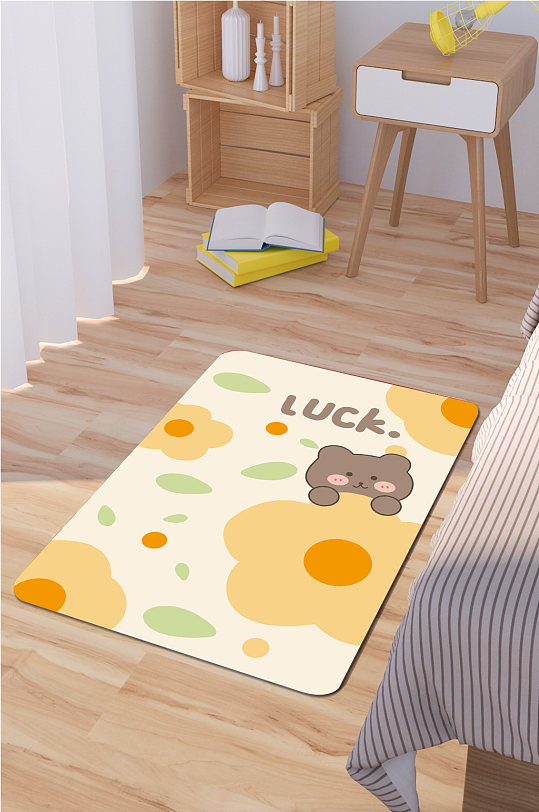 家居地毯卡通床边毯