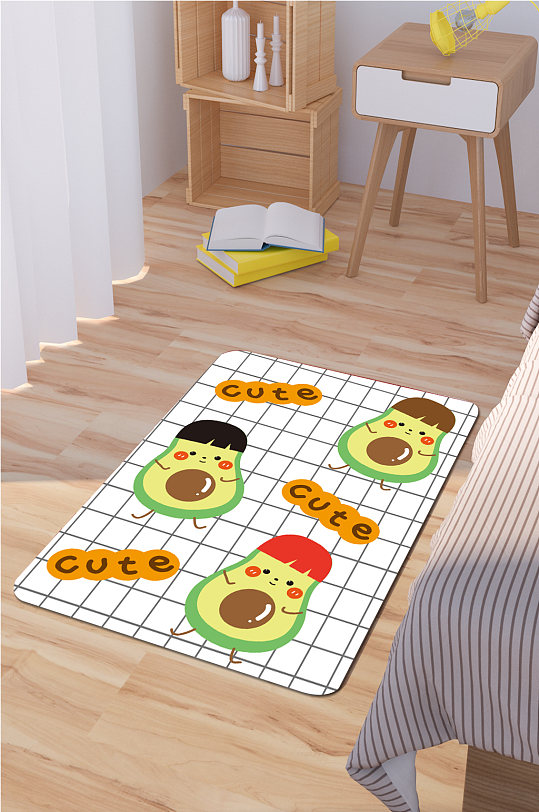 卧室地毯牛油果图案-众图网