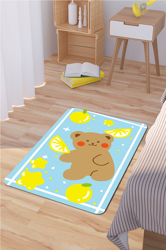 地毯地垫卡通小熊地毯-众图网