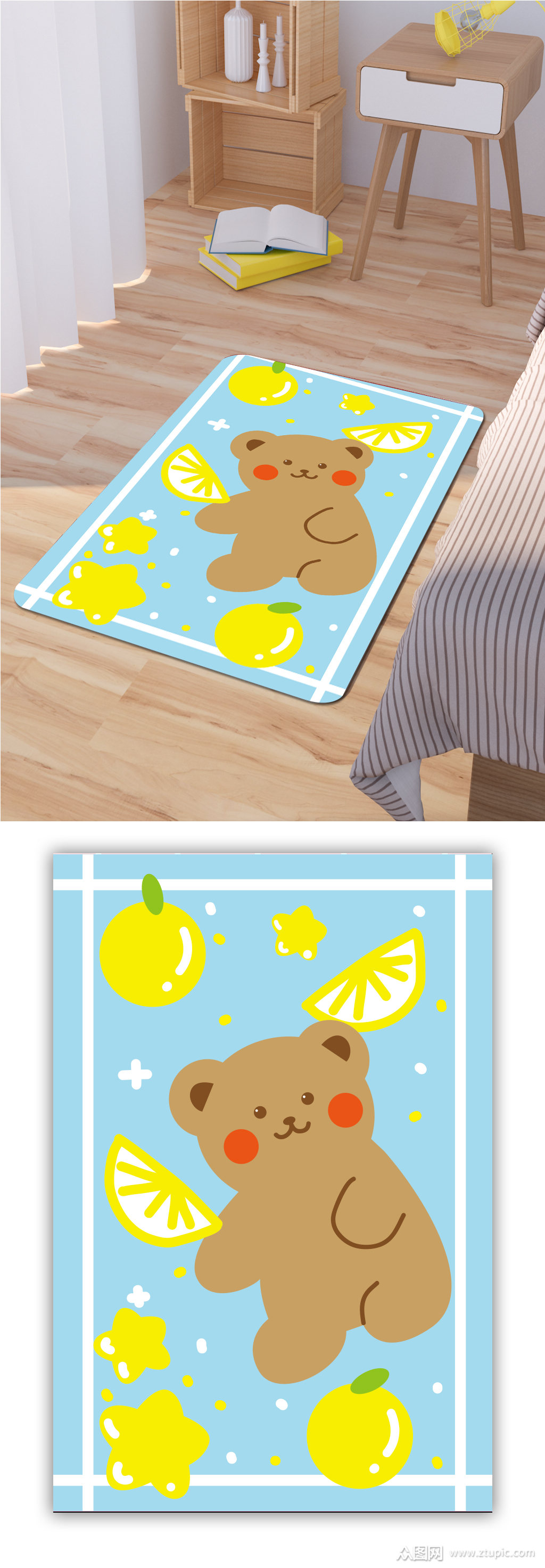 地毯地垫卡通小熊地毯