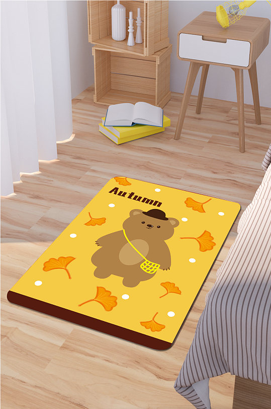 简约现代地毯卡通小熊地毯