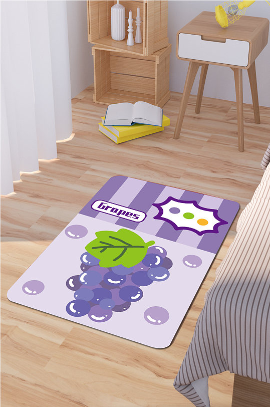 简约现代地毯葡萄图案-众图网