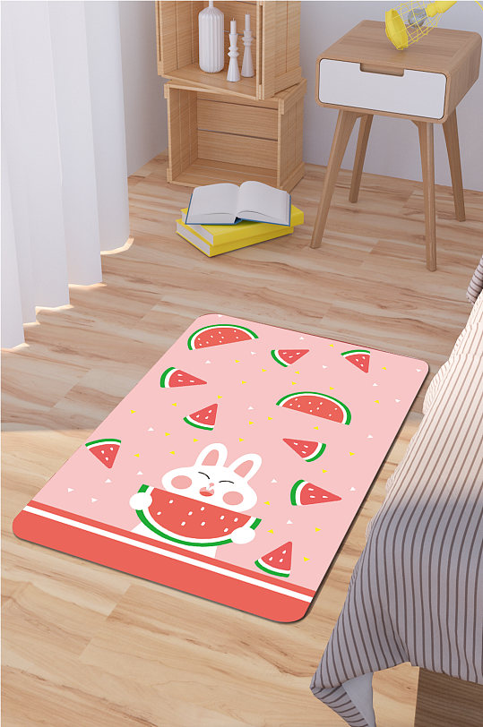 简约现代地毯卡通动物-众图网