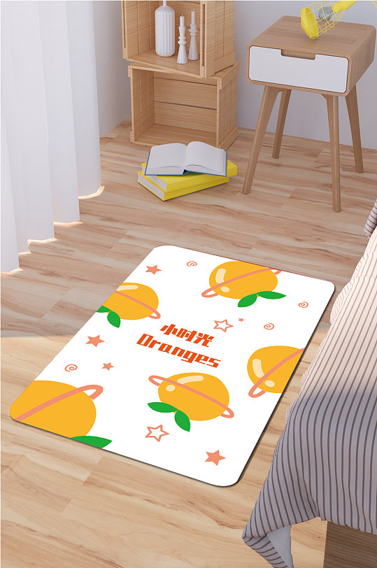 简约现代地毯卡通水果-众图网