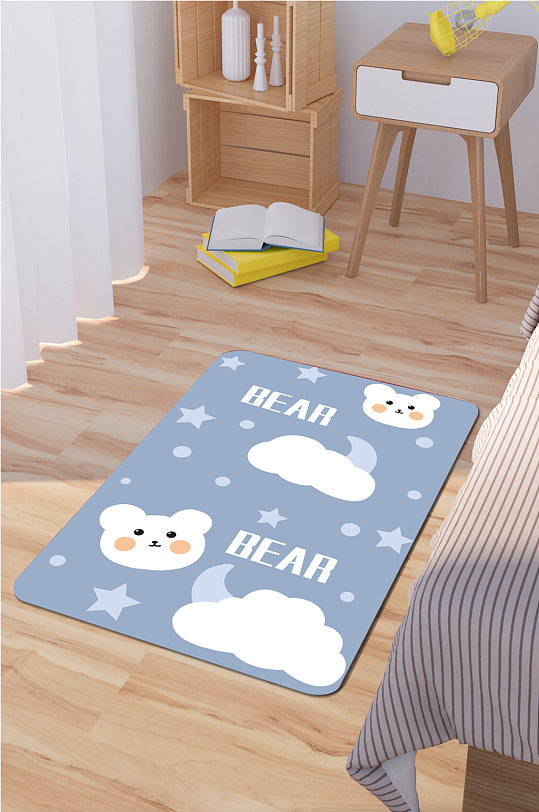 简约现代地毯云朵图案-众图网