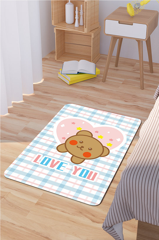 卡通小熊地毯地毯图案-众图网