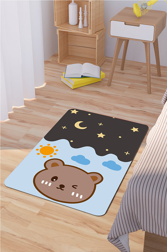 卡通小熊地毯北欧风格地毯-众图网