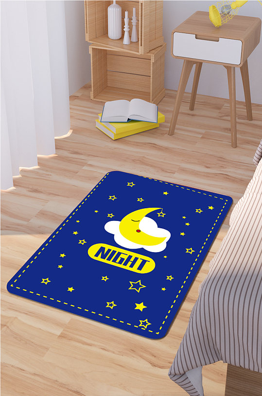 北欧风格地毯月亮星星图案-众图网