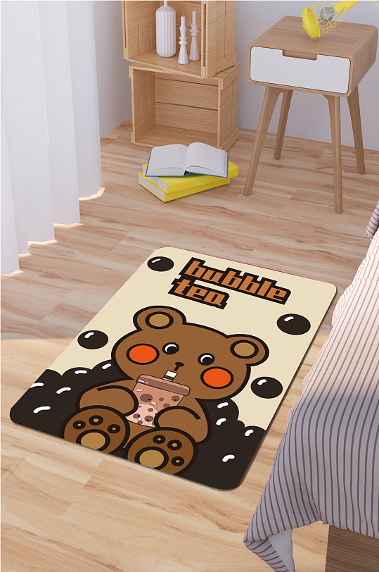 卡通小熊地毯卡通动物-众图网