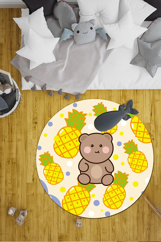 圆形卧室地毯书房地毯-众图网