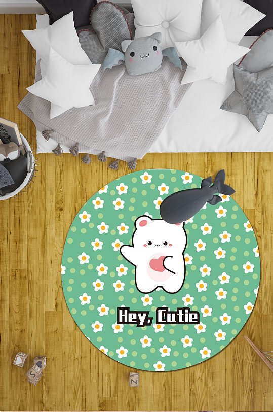 卧室地毯条纹地毯-众图网