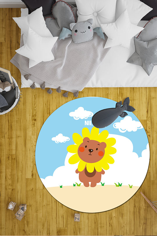 卧室地毯卡通地毯-众图网