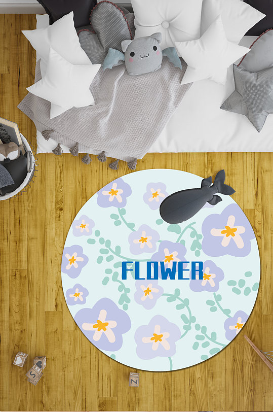 卧室地毯植物花卉